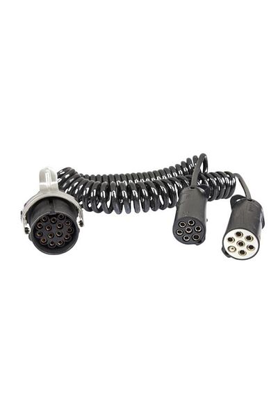 MVM Spiral electrical cable ECC013 with adapter, black color