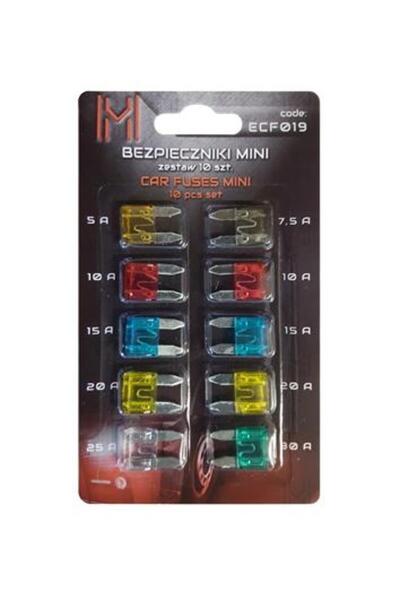 MVM Set 10 siguranțe auto mini ECF019, 5-30 A