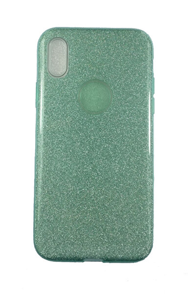 OEM Θήκη συμβατή με iPhone X, σιλικόνη με γκλίτερ, πράσινη