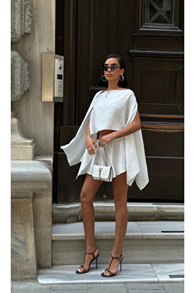 St boutique Asimetrik Kesim Bluz Şort Takım