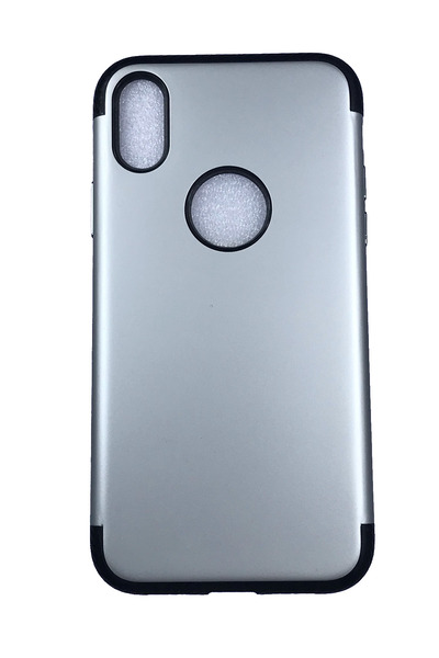 OEM Carcasă compatibilă cu iPhone X, silicon cu policarbonat fin, argintie