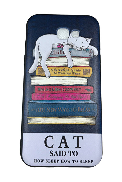 OEM Θήκη συμβατή με Samsung Galaxy A7 2017, Θήκη από ανάγλυφη σιλικόνη, Γάτα