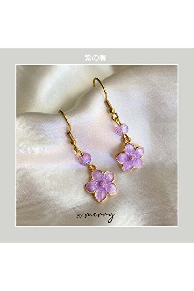 by Merry Çiçek Küpe, Sakura Küpe, Doğal Taş Küpe, Flower Earring, Renkli Küpe, Çiçekli Küpe, Minik Küpe