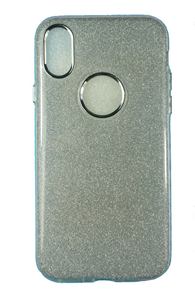 OEM Carcasă compatibilă cu iPhone X, silicon cu sclipici, argintie