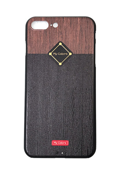 OEM Carcasă compatibilă cu iPhone 7Plus, Carcasă din silicon cu relief, Lemn