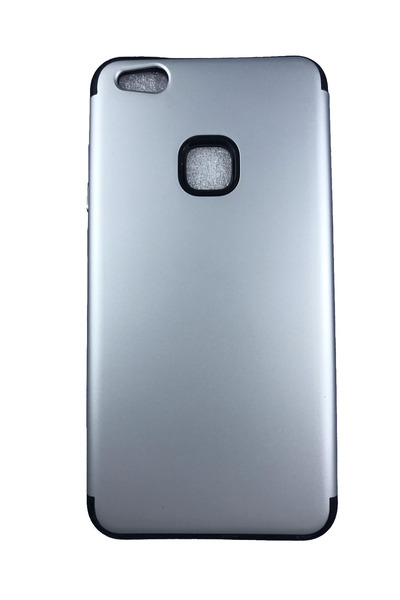 OEM Θήκη συμβατή με Huawei P10 Lite, σιλικόνη με λεπτό πολυανθρακικό, ασημί