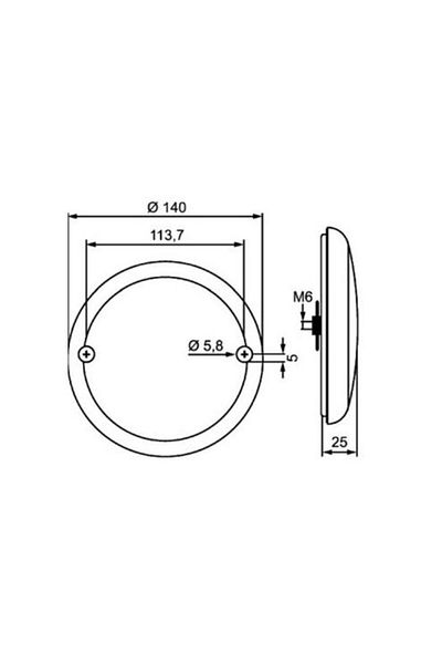 Hella LED fog lamp, model 2NE 357 026-031, 20 LEDs, diameter 140 mm, voltage 12/2