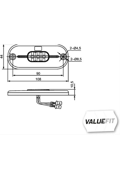 Hella Lumină de poziție HELLA, model 2PS 357 009-001, dimensiuni 44 x 108 mm, LED, putere 0.5 W, voltaj
