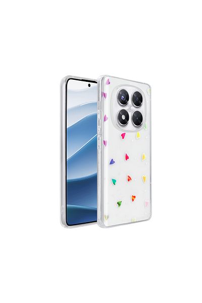 zore Redmi Note 14 Pro 4g Case Transparent Figured Folk Hard Cover - Heart