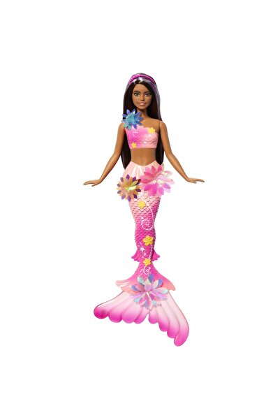 mattel Barbie Mermaid Doll Magic Flower With Brunette Hair And Pink Tail