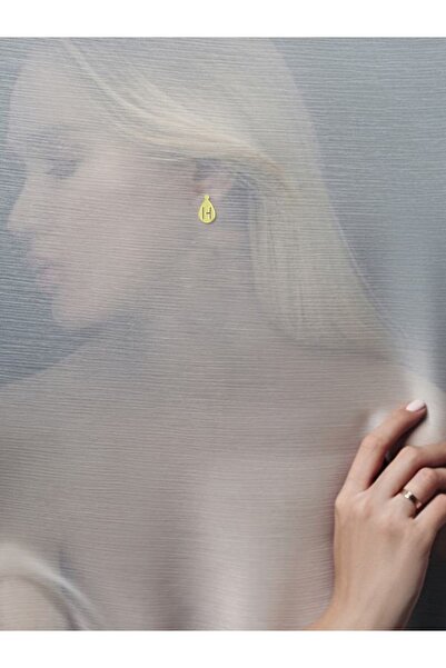 JEWELAi 14 ayar altın H Harfi küpe 0.6 gr, GC12233 Kodlu