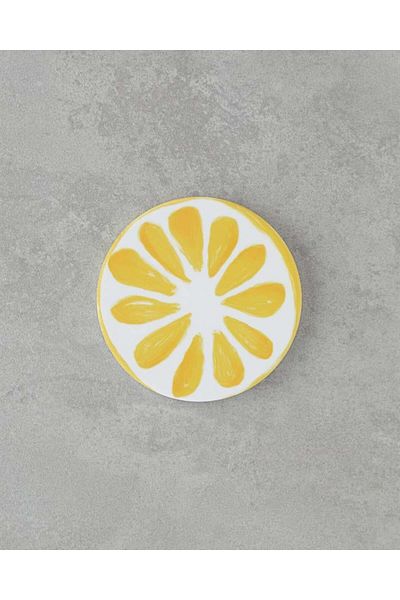 English Home Lemon Ceramic Coaster 11 cm Yellow