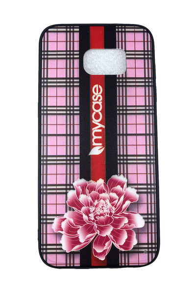 OEM Θήκη συμβατή με Samsung S7 Edge, TPU και σιλικόνη, σχέδιο λουλουδιών, ροζ