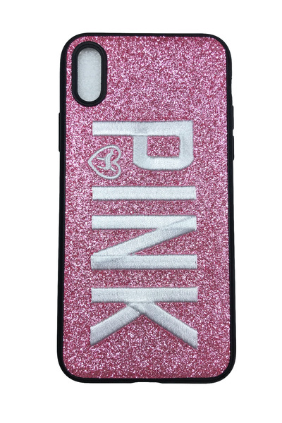 OEM Carcasă compatibilă cu iPhone X, silicon și broderie roz, roz