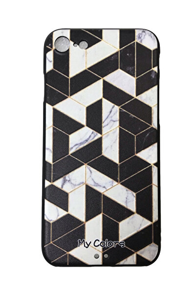 OEM Carcasă compatibilă cu iPhone 8, carcasă din silicon cu relief, marmură