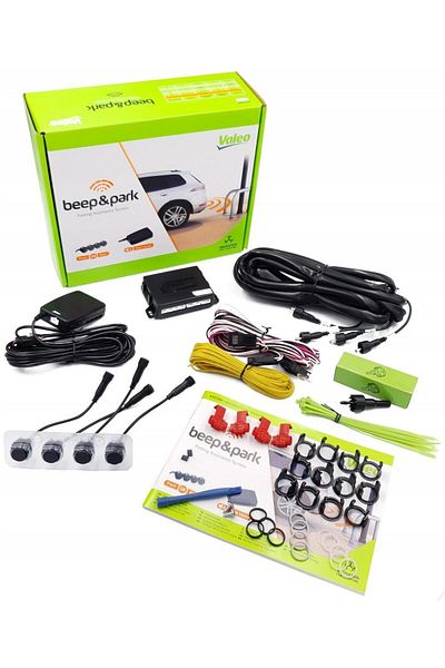 VALEO Parking sensor set 632200, 4 pieces, audible warning, 12V, front/rear mounting, compatible