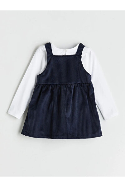 LC Waikiki Lcw Ecolacivert Crew Neck Basic Girl's T-Shirt and Salopet