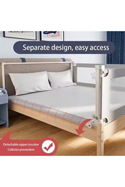 Kardett Pink baby bed safety barrier, 150 cm, adjustable height 71–99 cm, vertical system, safety