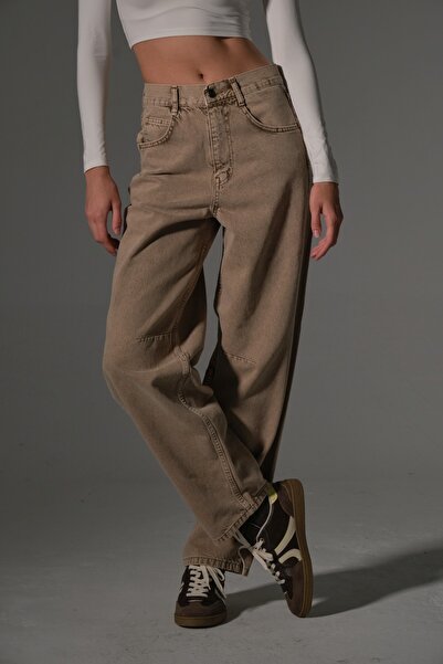 Maule Φαρδύ κομμένο φαρδύ πόδι Casual φαρδύ Jean ψηλόμεσο τζιν φαρδύ γυναικείο παντελόνι @Magnolia