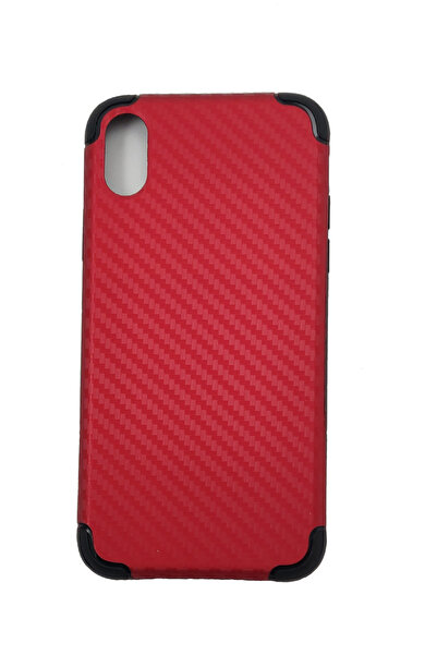 OEM Θήκη συμβατή με iPhone X Κόκκινη θήκη από πολυανθρακικό Kevlar