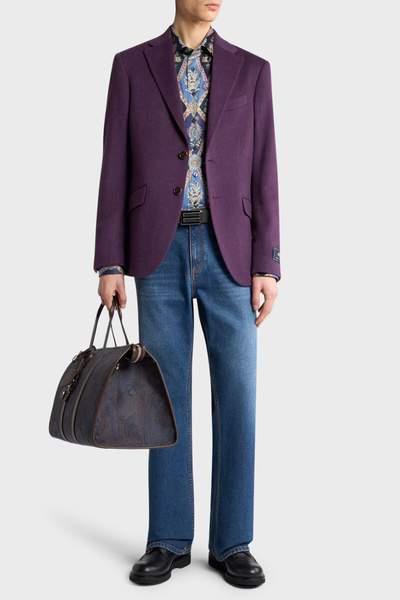 ETRO Patterned 100% Cotton Regular Fit Kent Collar Satin Shirt Men Shirt Mrib0001 99Sa5L4 X0883