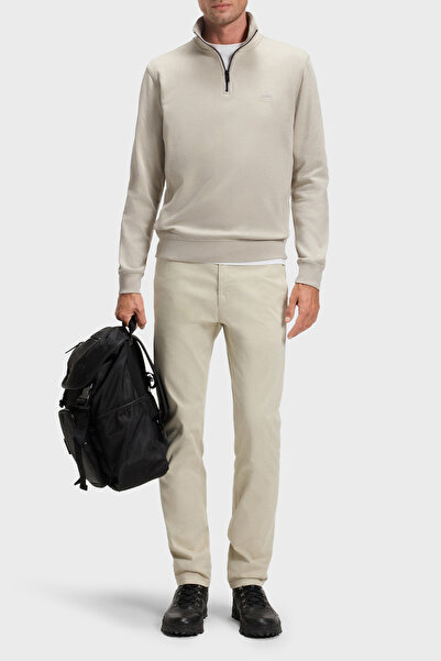 BOSS Pamuklu Regular Fit Yarım Fermuarlı Dik Yaka Sweat Erkek SWEAT 50468926 767