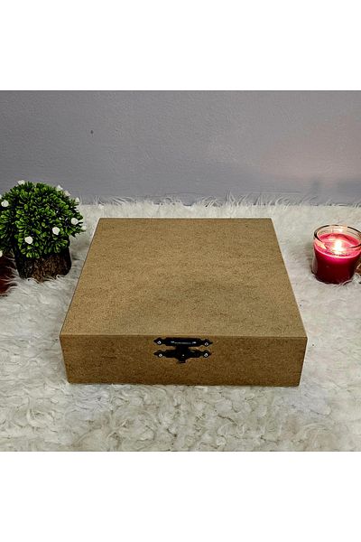 Tekir Store evinizi güzelleştirin Wooden Square 9 Compartment Jewelry Watch Accessory Box Hobby Raw Paintable Mdf Storage Box