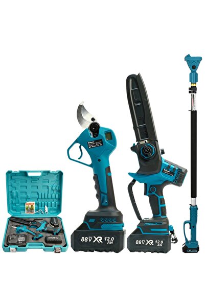 prohummer Profesyonel 3lü Bahçe Seti Akülü Uzatma Kollu Dijital Göstergeli 50...