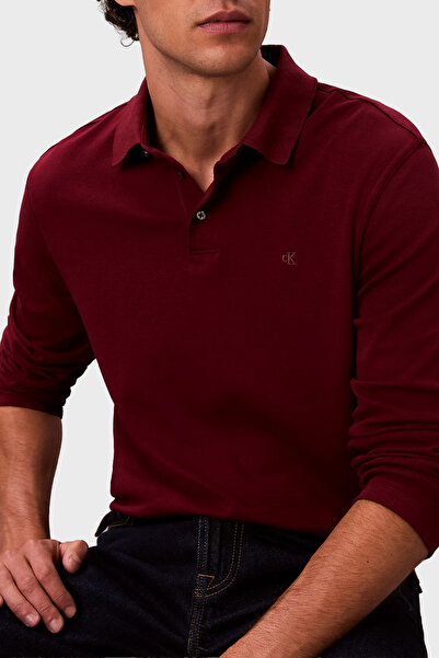 Calvin Klein Pamuklu Regular Fit Düğmeli Polo Yaka Sweat LV040EM909WCV Erkek POLO YAKA SWEAT LV040EM