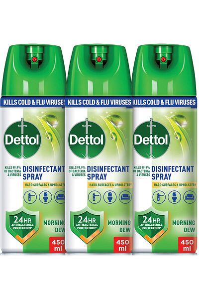 Dettol Antibacterial All in One Disinfectant Spray for Germ Protection & Personal Hygiene, Morning D