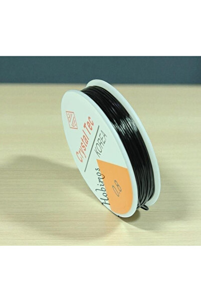 Hobimos 0,8 mm Siyah Esnek Lastik Misina - Kolye, Bileklik İpi, Siyah Esnek Misina