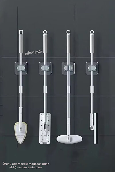 adornazzle 1 Adet Yapışkanlı Pratik Mop Tutucu, Temizlik Fırçası Tutucu, Şems...
