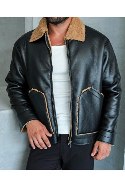 SCSARVİN Yaka İç Full Kürklü Deri Ceket VS5004