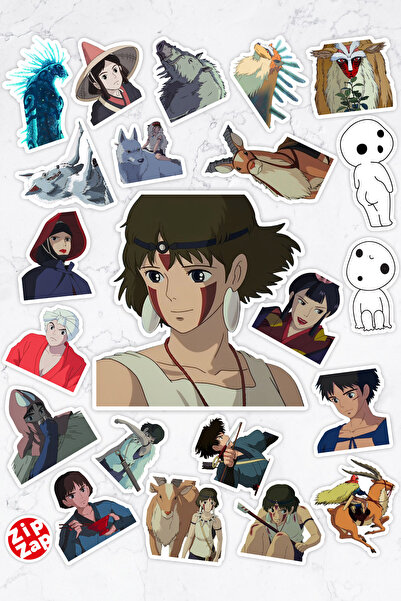 ZipZap Mononoke Hime Princess Mononoke Anime Telefon Laptop Pachet de autocol...