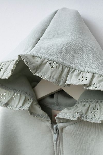 Minipodyum Hooded Heart Detailed Pocket Baby Girl Top and Bottom Set