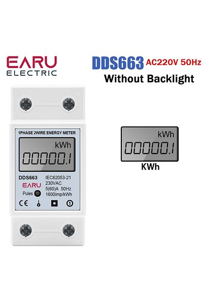 choice2 AC220V 50Hz DDS663 Single Phase LCD Digital Energy Meter Reset Zero kWh Voltage Current Power Consum