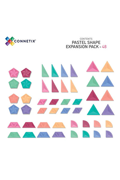Connetix مجموعة توسيع بتصميم باستيل - 48 قطعة CON-EU-P48SE