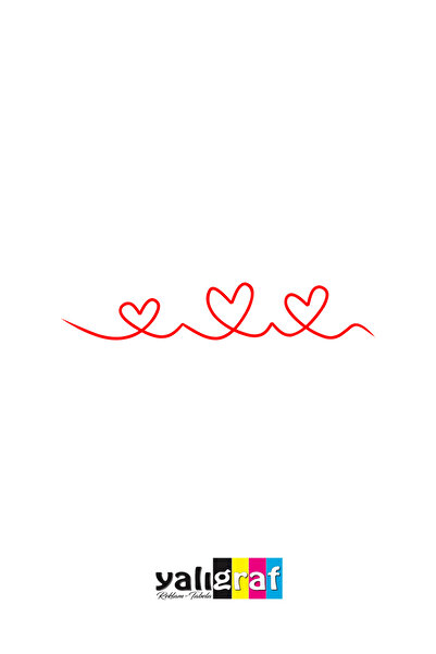 Yalıgraf Reklam Tabela 3-Piece Adjacent Linear Heart Auto Sticker Engine Stic...