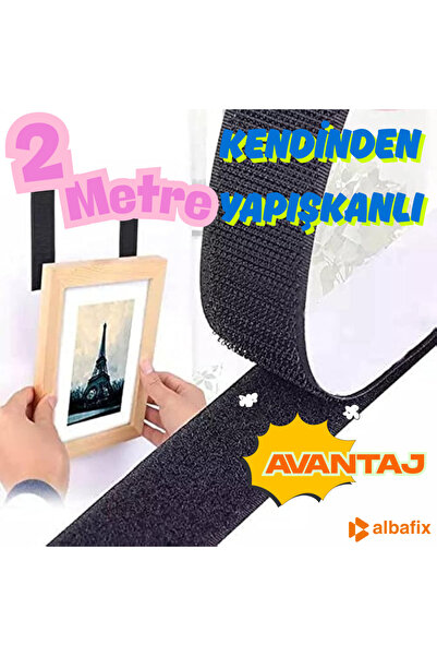 Albafix Kendinden Yapışkanlı Cırt Bant 2cmx2metre Siyah