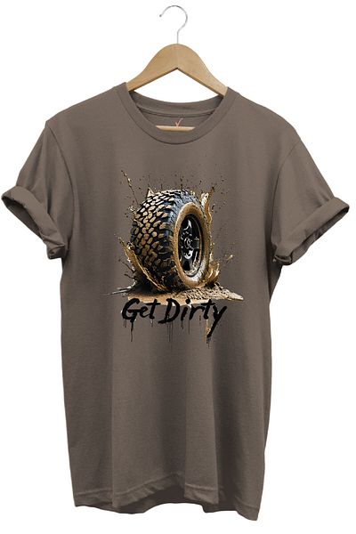 WİDİ 4X4 Off Road Mud Truck Printed Mountain Vehicle Wheel Printed 100% Cotton Regular Fit Unisex T-Shirt