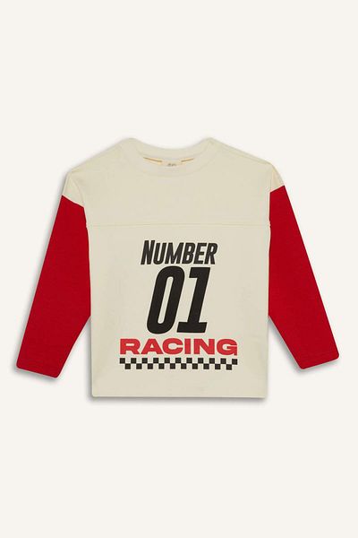 DeFacto Baby Boy Crew Neck Printed Long Sleeve T-Shirt G1560A525Au