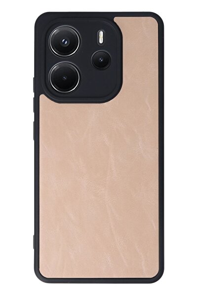 CepteToptan Myt09 Xiaomi Redmi Note 14 4g Case Aras Leather Cover - Powder