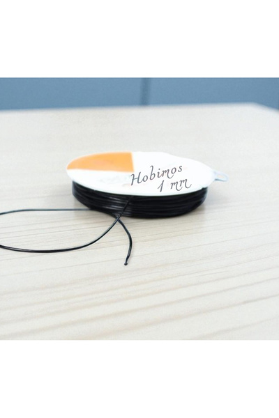 Hobimos 1 mm Siyah Esnek Lastik Misina - Kolye, Bileklik İpi, Siyah Esnek Misina