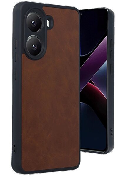 CepteToptan Myt09 Xiaomi Poco X7 Pro Case Aras Leather Cover - Tan