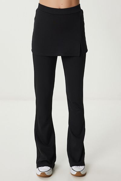 Lovelyİstanbul Skirt Detailed Spanish Leg Knitted Trousers Lub0221 Black
