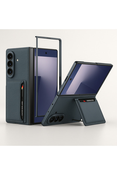 Rivor Samsung Galaxy Z Fold 7 Kılıf Kamera Korumalı Suni Deri Ve Karbon Arka ...