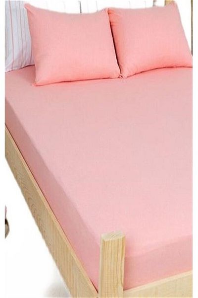 MORE HOME Single Fitted Sheet Set + Pillow Cover Salmon