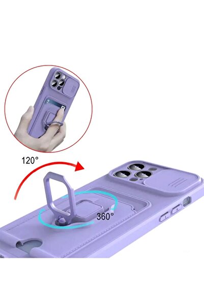 CepteToptan Myt09 Xiaomi Redmi Note 13 Pro Plus Case Zuma Silicone with Ring and Card Holder - Red