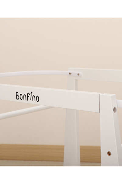 Bonfino Baby Basket Stand, High-Quality, Durable, Stable, 0 Months+, L 85 x B 41 x H 60 cm - White