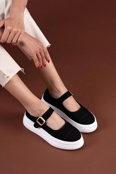 Işıltı kidss Lunni Black Linen Sports Shoes